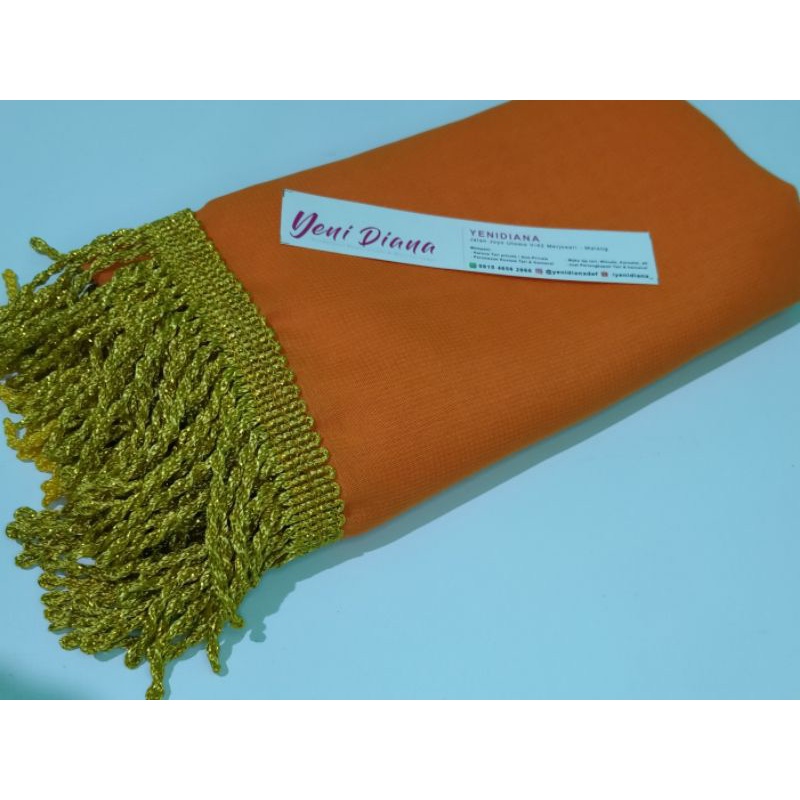 Sampur Tari / Selendang Tari Renda Emas-Orange