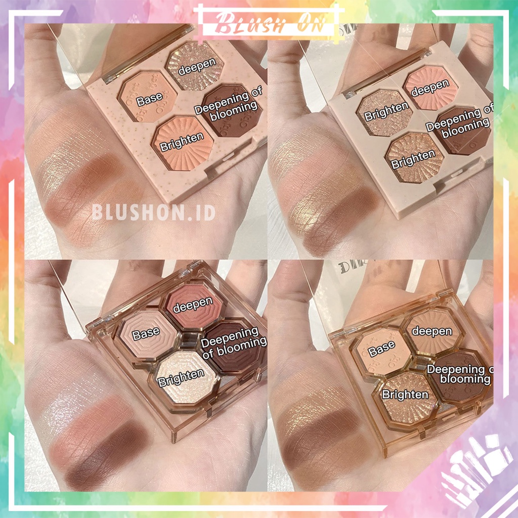 Dikalu Eyeshadow 4 Warna Matte Glitter Eyeshadow Korea Mini 4 Color Pigmented