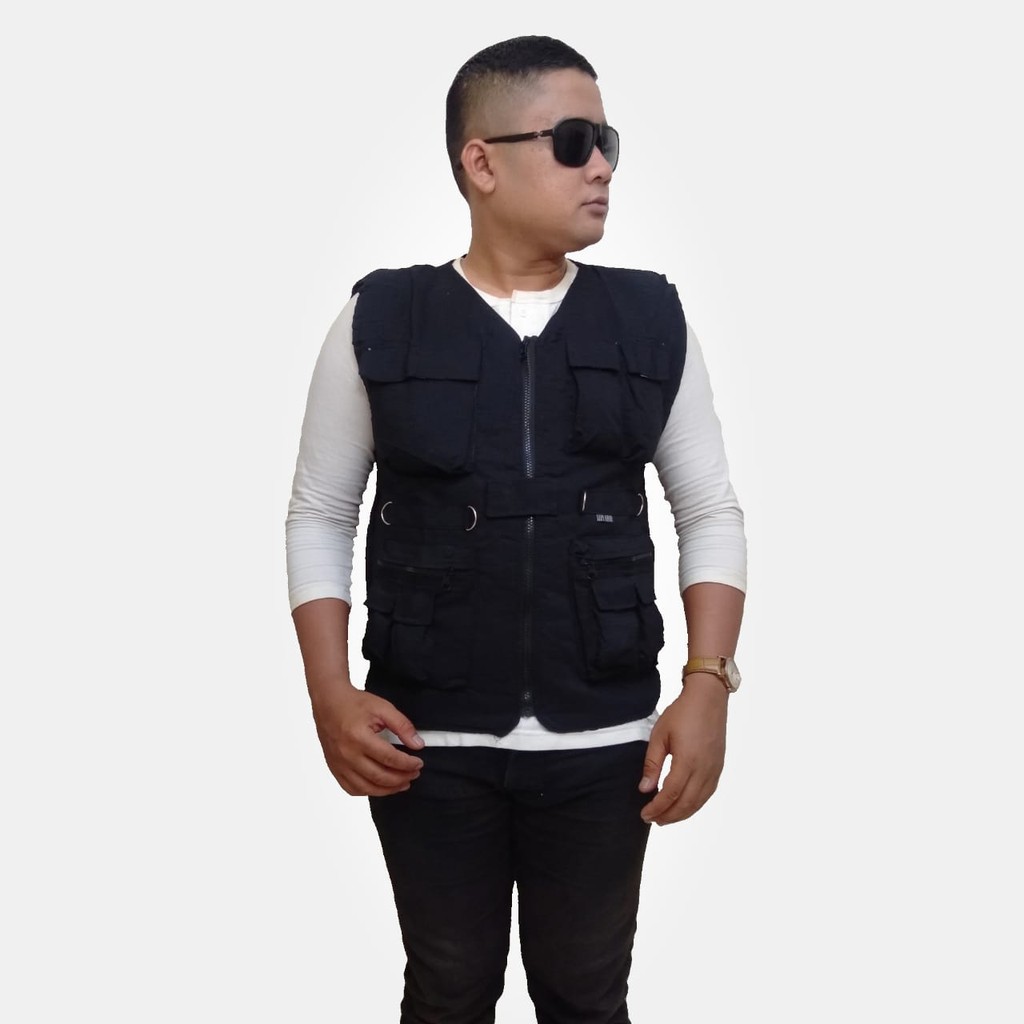 Rompi Motor Vest Canvas Modis Original Music Denim Terbaru Terlaris