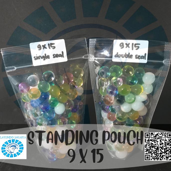 Standing Pouch ziplock klip pudot 9x15 cm