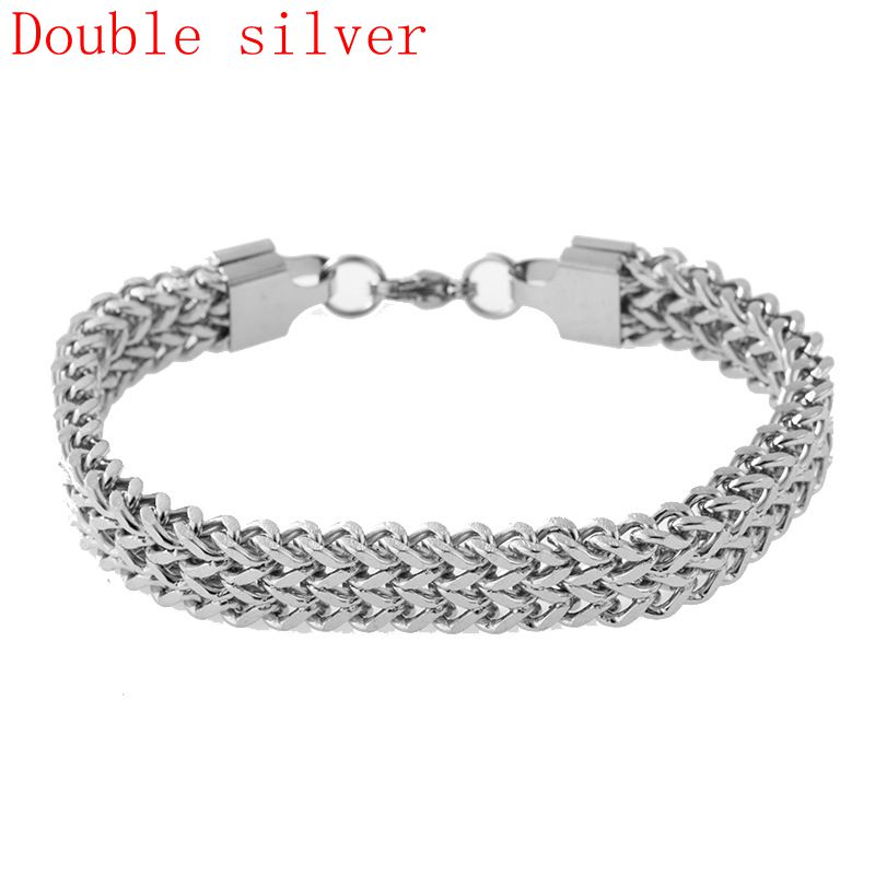 Stainless Steel Chain Buckle Bracelet Men Fashion Jewelry