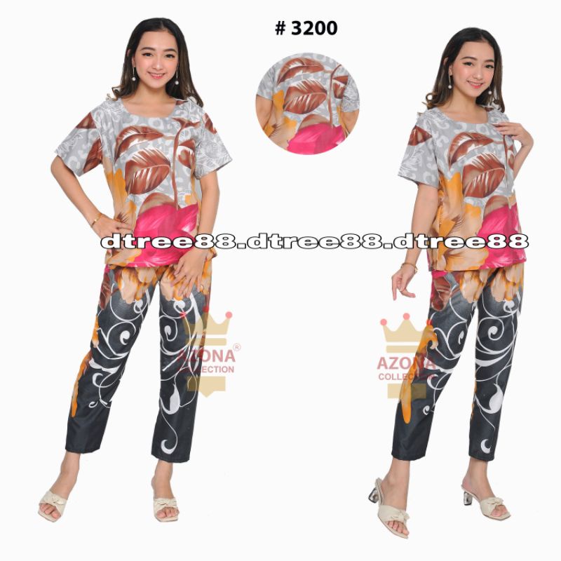Dtree .baju tidur piyama dewasa cp oblong motif bunga  / baju tidur dewasa katun eropa-Bunga Camelia