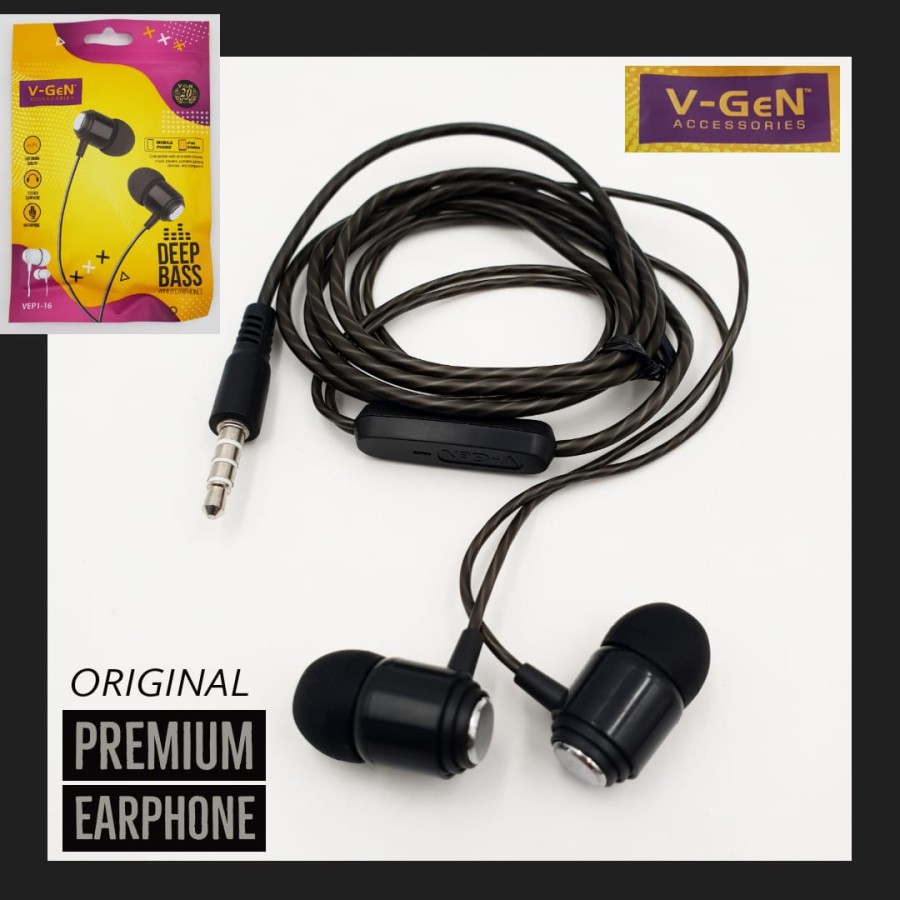 [COD] EARPHONE VGEN VEP1-16 WIRED HANDSFREE HEADSET ORIGINAL V-GEN