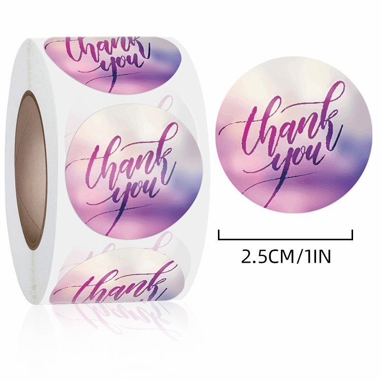 Sticker Thank You Hologram 1 rol isi 500 Label Tempelan Paket Online