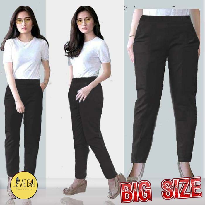 LVB Celana Jogger Wanita FIT JUMBO / Celana Panjang / Jeans / Ukuran Besar  Uk.L-XL-XXL-3XL-4XL