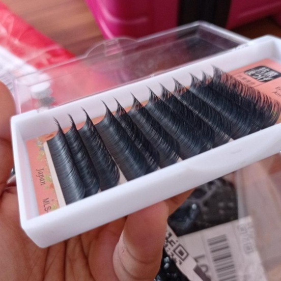 Japan Lashes anti bacterial eyelash extesion black super lembut