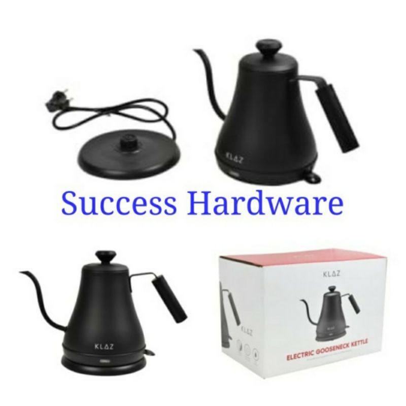 KLAZ ELECTRIC KETTLE GOOSENECK TEKO LISTRIK LEHER ANGSA HITAM 0.8LTR
