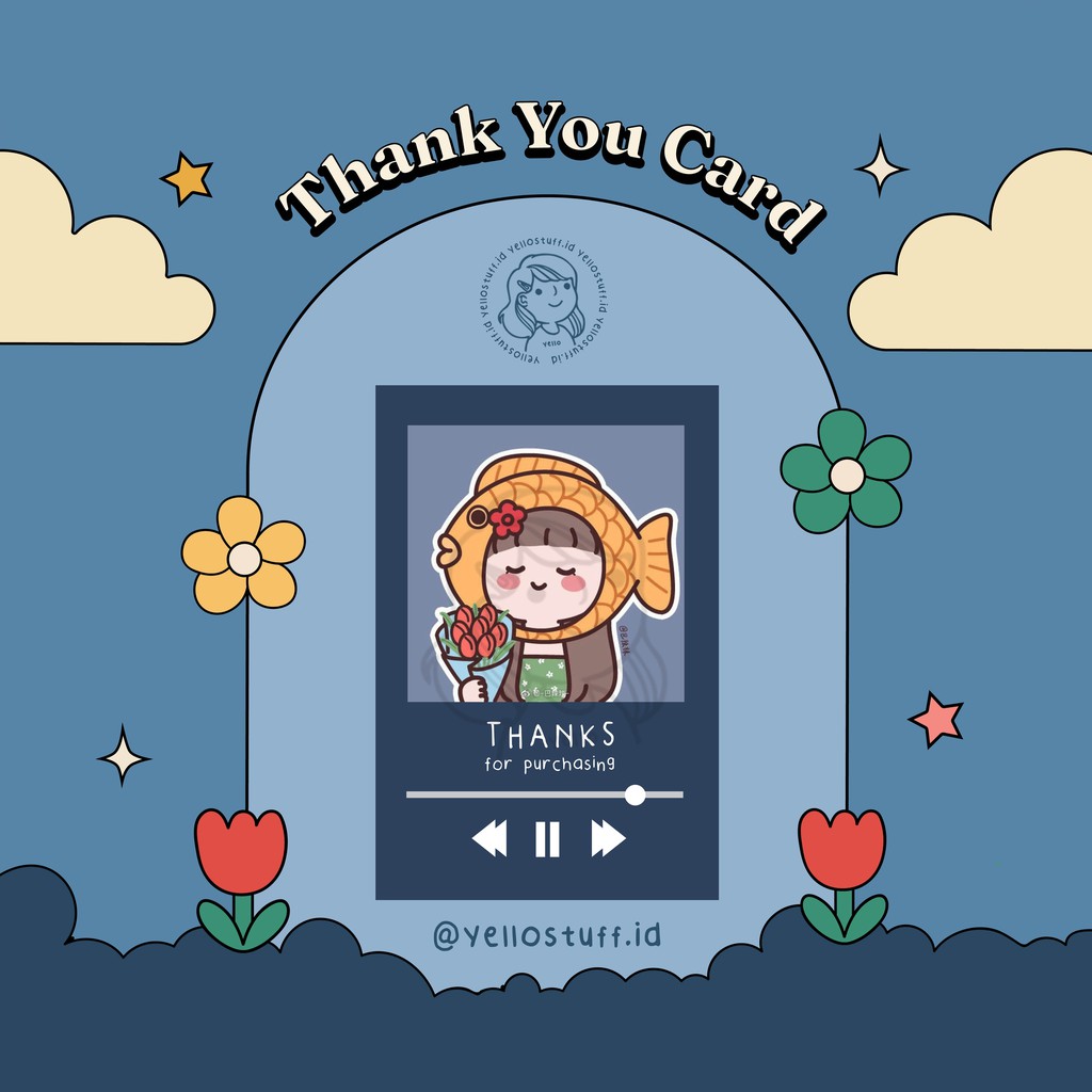 

[MIN 100 pcs] Thank You Card Custom Label Packaging Kartu Ucapan Label Pengiriman