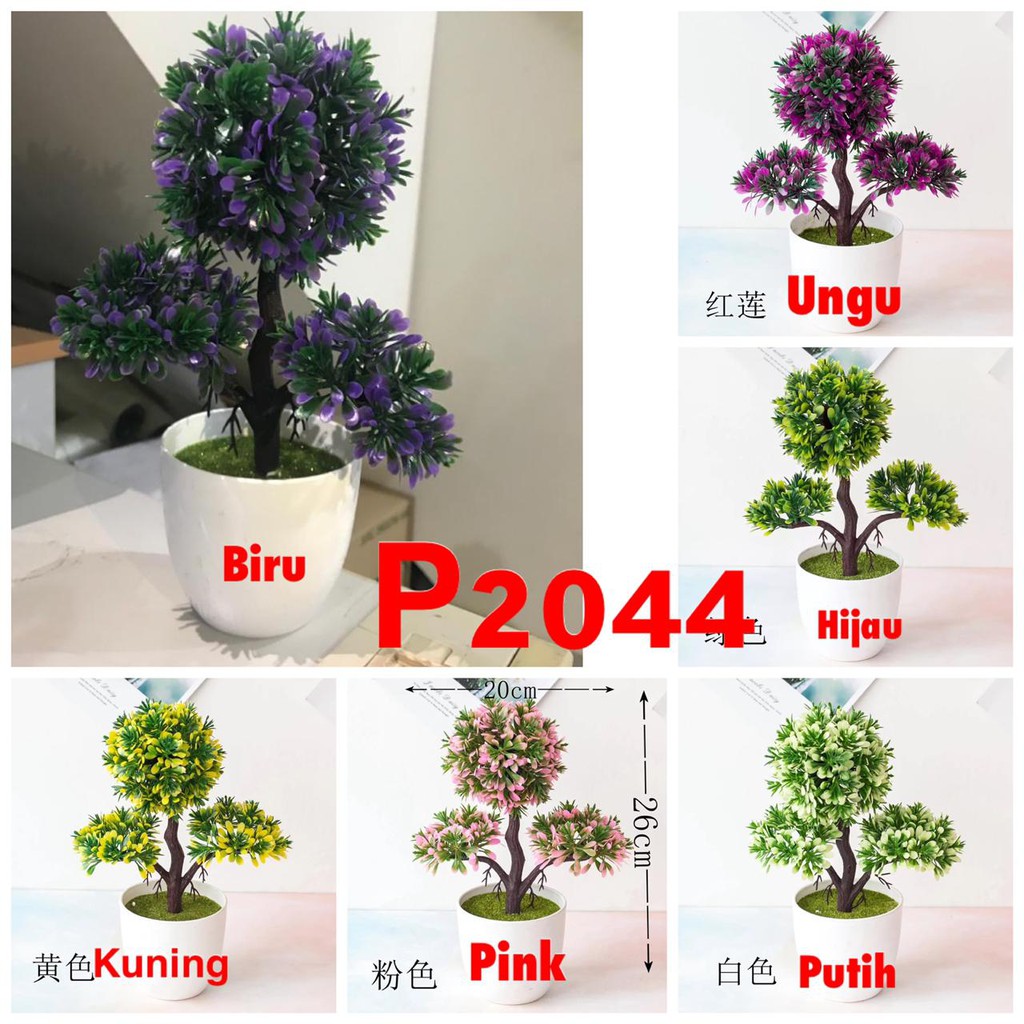 [BAYAR DITEMPAT] Tanaman Pohon Mini Buatan Bunga Plastik Bunga Import  P2044-3