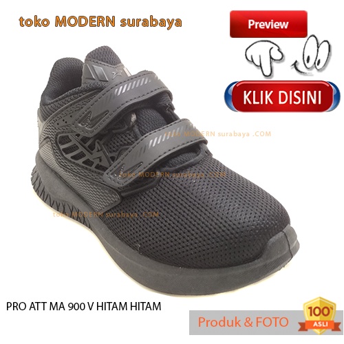 Sepatu anak sekolah sneakers velcro PRO ATT MA 900 V HITAM HITAM