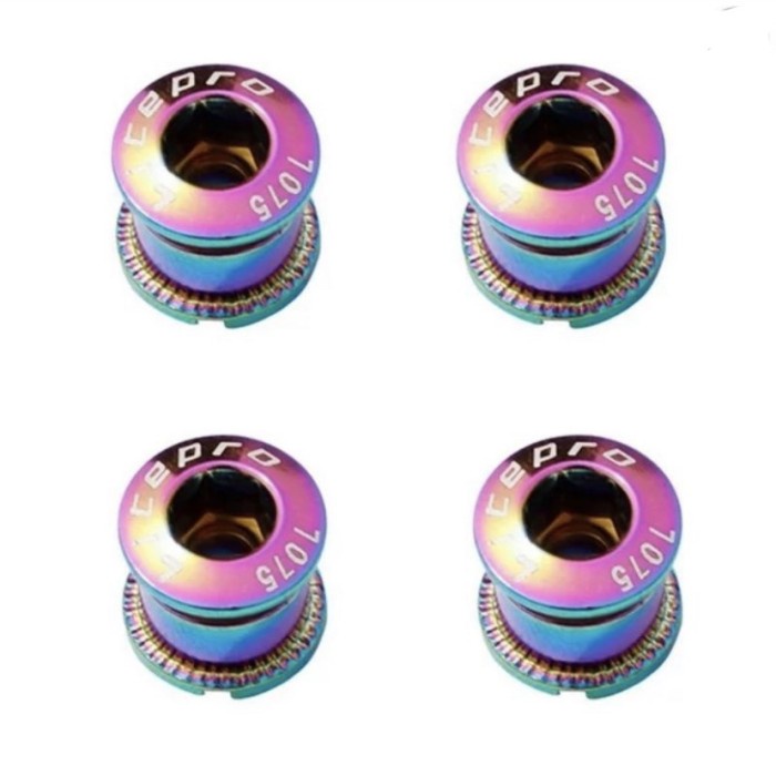 1 pcs Baut chainring LITEPRO pelangi Rainbow bolt nut chainring crank