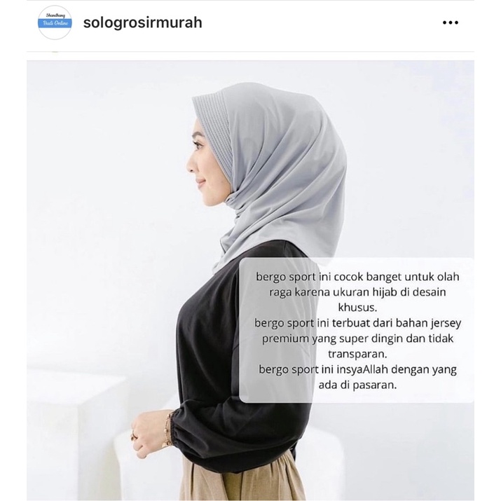 Jersy jilbab instan /jilbab olahraga wanita /jilbab sprot premium