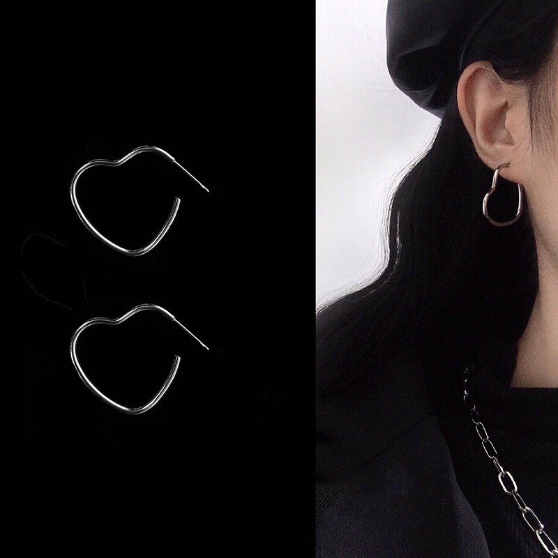 Hollow Heart-shaped Earrings Accessories Cute Korean Temperament Fashion Simple Personality