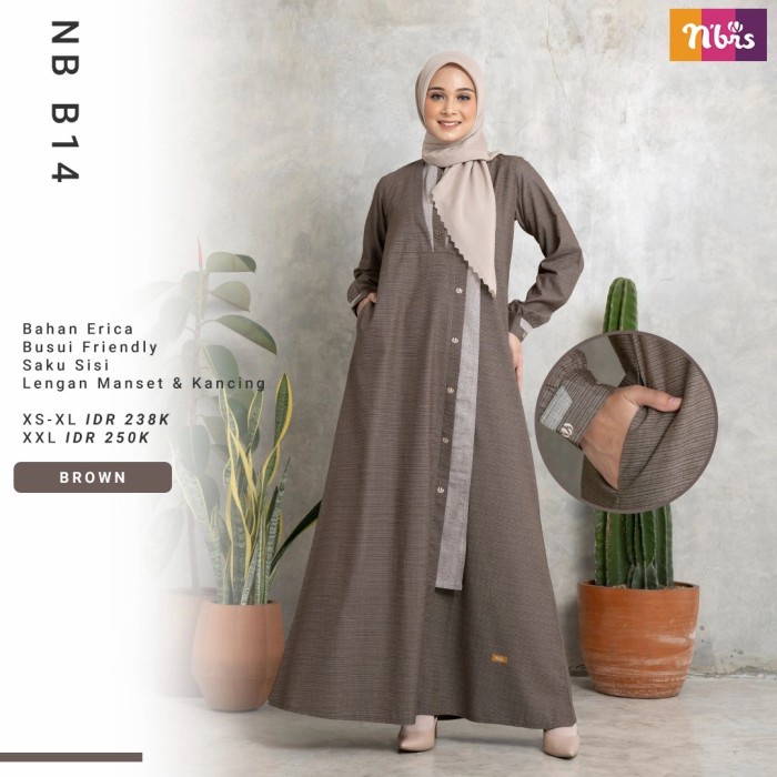 TERBARU      Gamis Nibras NB B14 Edisi Terbaru 2021 Gamis Dewasa Muslimah