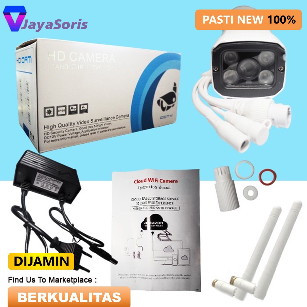 KAMERA CCTV OUTDOOR WIFI IP CAMERA CCTV PENGINTAI MURAH WATERPROOF WIRELESS PENGINTIP FULL HD JS122