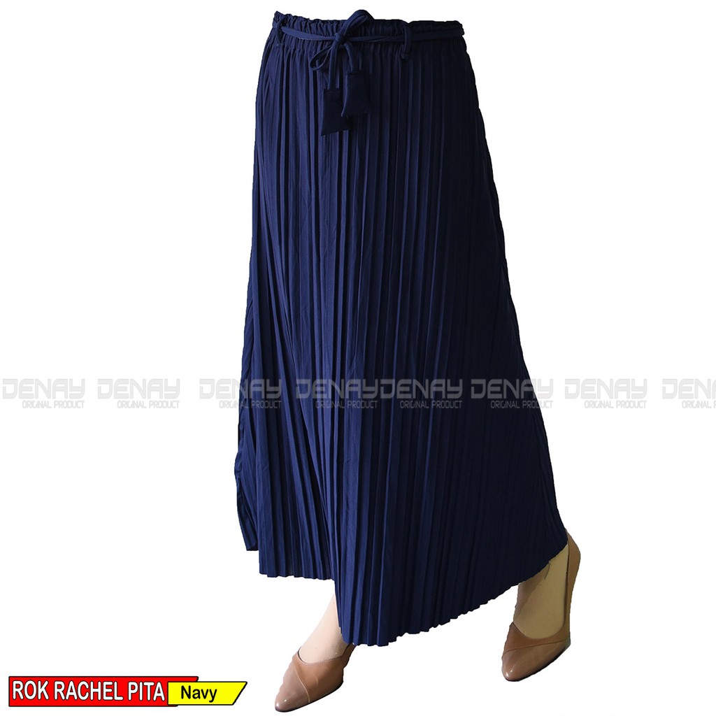 Rok Plisket Import - Bawahan Panjang Wanita Matt Moscrepe Premium Quality - Fashion Muslim