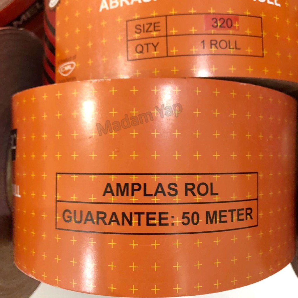 AMPLAS ROLL METERAN KASAR SEDANG HALUS 60 80 100 120 150 180 240 480