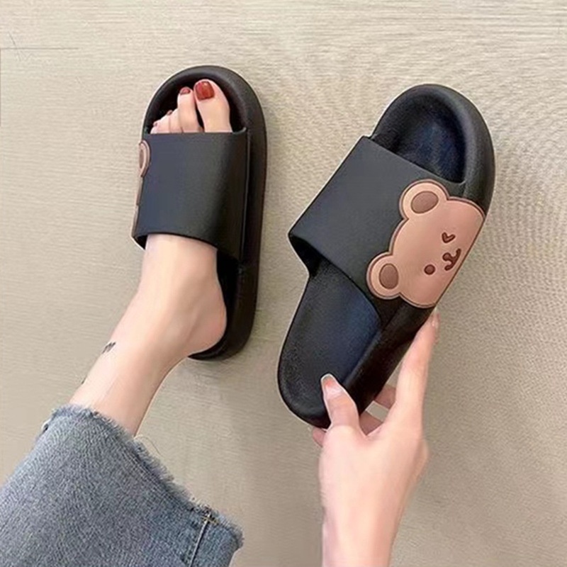 Grosir - S988 Sandal Slop Beruang / Sandal Bear Samping / Sandal Rumah / Sandal Fashion Wanita