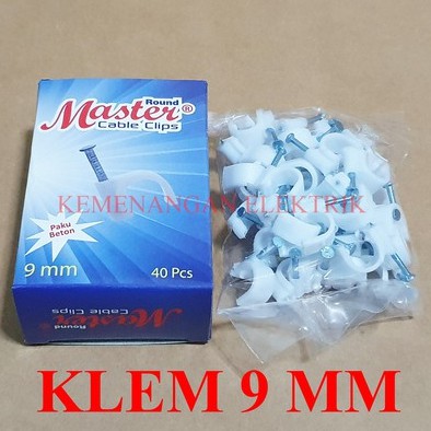 KLEM KABEL PAKU BETON NO 9 DIAMETER PAKU 9MM MASTER 9 MM / CABLE CLIPS