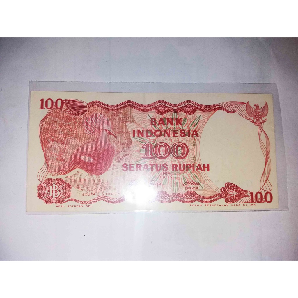 UANG KUNO 100 RUPIAH 1984 BURUNG DARA MAHKOTA