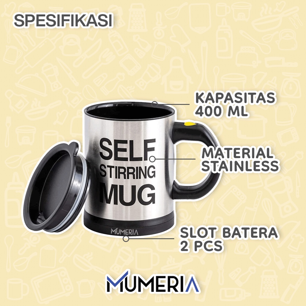 SELF STIRRING MUG Gelas Mixer Pengaduk Air Kopi Susu Jus Minuman Otomatis Praktis Food Grade Murah