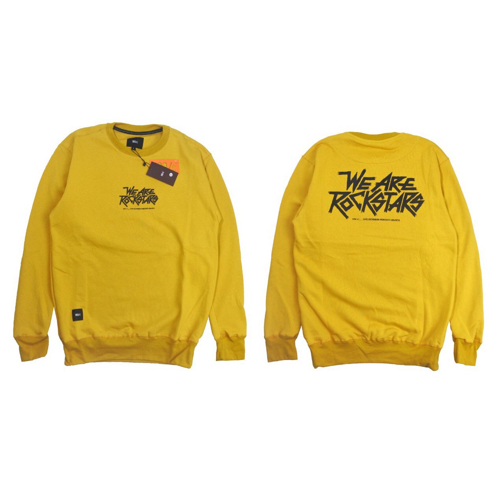 Sweater Crewneck Pria Distro Original Kuning Switer Oblong Cowok Brand Lokal Bandung Unisex Ori