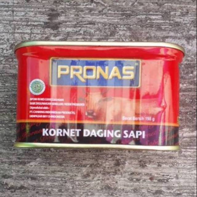 Kornet Pronas Sapi 198 Gram / Pronas Corned Beef Kornet Daging Sapi 198gr