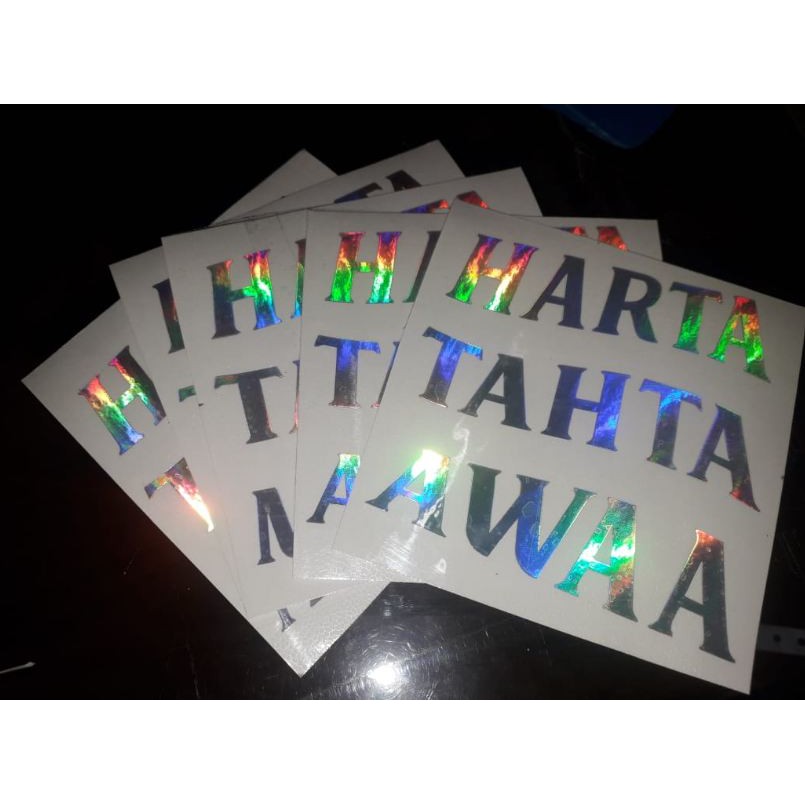 

STIKER CUTTING HOLOGRAM HARTA TAHTA BISA CUSTOM MURAH