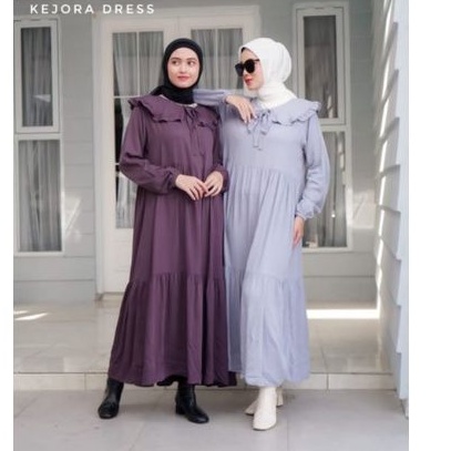 BISA COD KEJORA DRESS MIDI DRESS KERAH NONI COLLAR TALI DADA BUSUI JUMBO LONG TUNIK KATUN RAYON TWIL