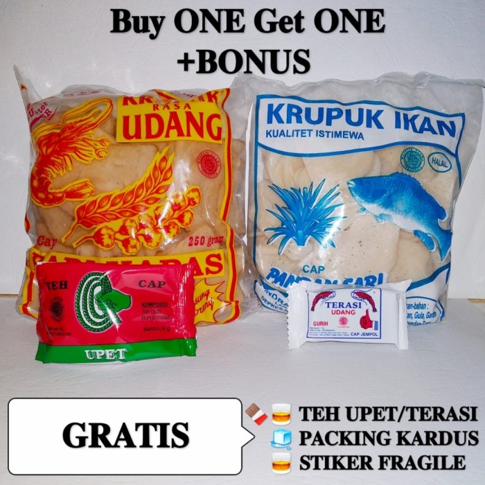 

NEW BUY 1 GET 1 Krupuk Udang Sedang FREE Krupuk Ikan Pandan Sari