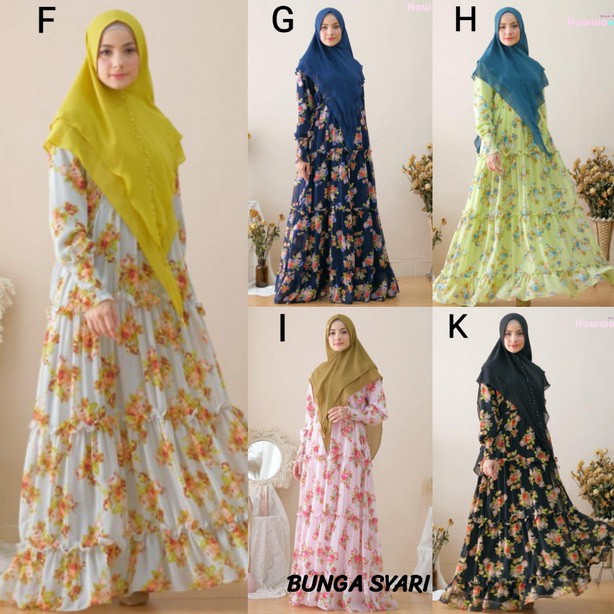 Gamis BUNGA SYARI Original.by HAWWA AIWA