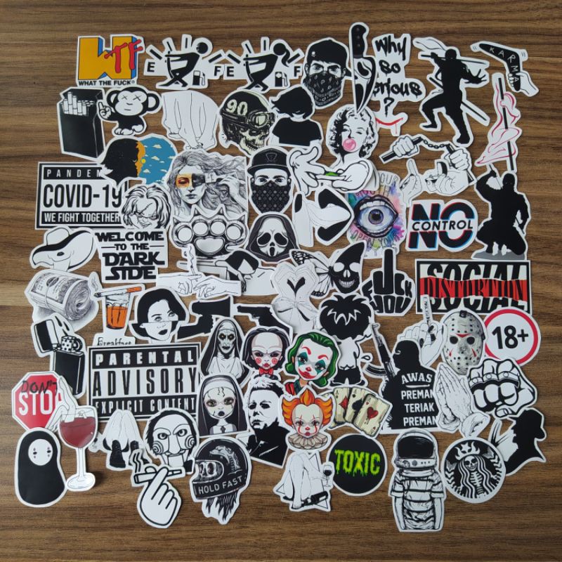 

70Pcs / STICKER DARK SIDE / Anti Air / Sticker Aesthetic / Sticker Journal / Sticker Thmblr / Sticker Helm