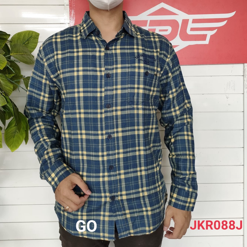 gos KBSRB CDL By (CARDINAL) Pakaian Pria Kemeja Hem Casual Slimfit Lengan Panjang Motif Distro Original