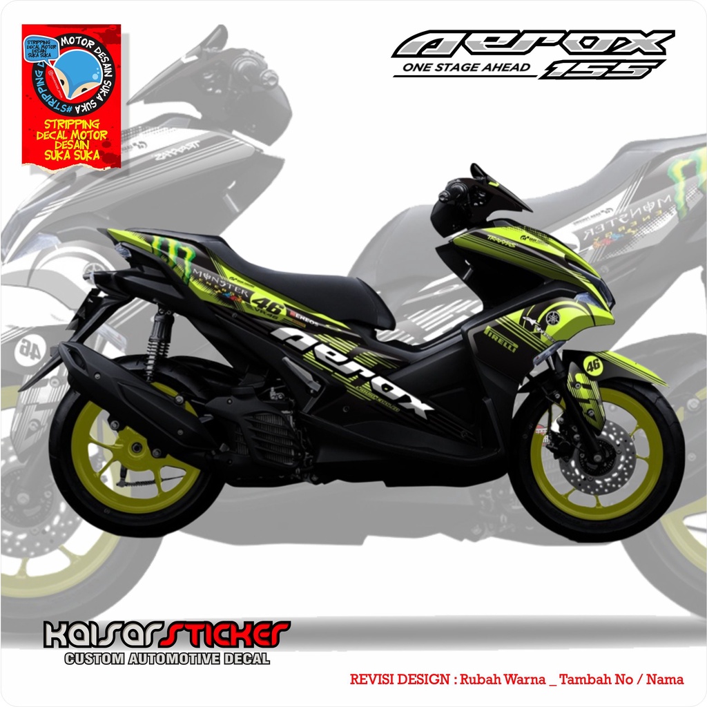 Stiker Striping Motor Aerox 155 - Decal Stiker Aerox 155 - Stiker Decal Variasi Aerox 155 VR46