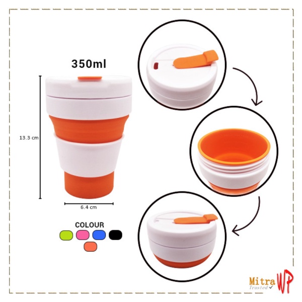 

Promo Gelas Lipat Pocket Cup 12 oz355ml - Gelas Lipat Portable - Merah Muda Diskon