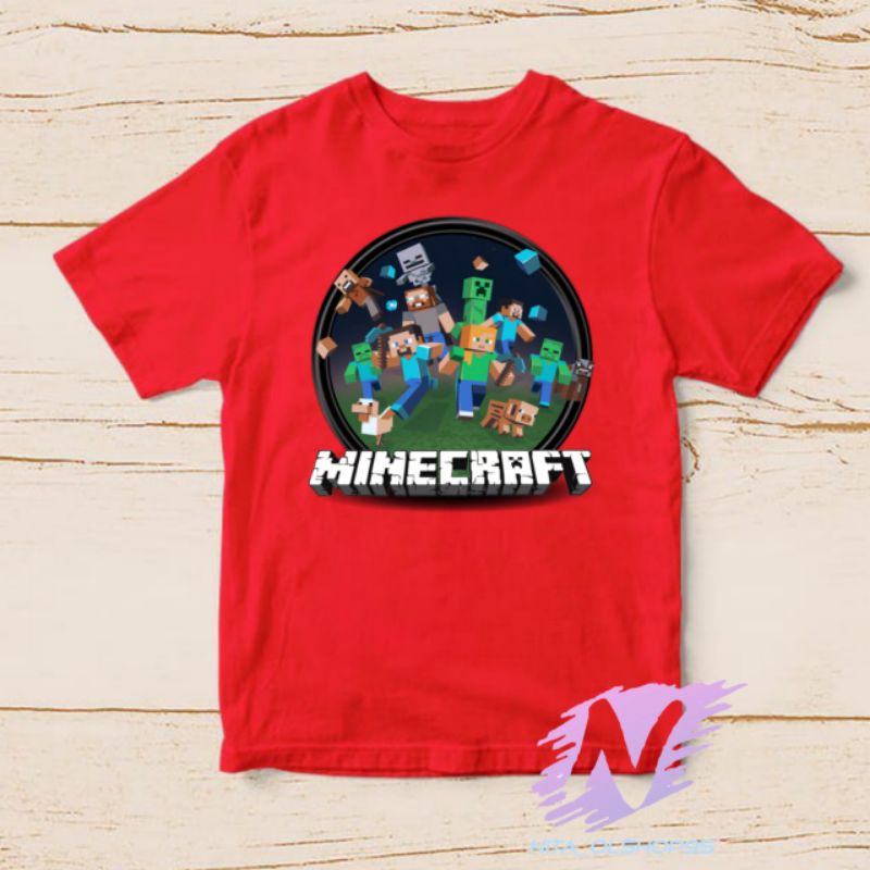 kaos anak minicraft baju karakter anak minecraft