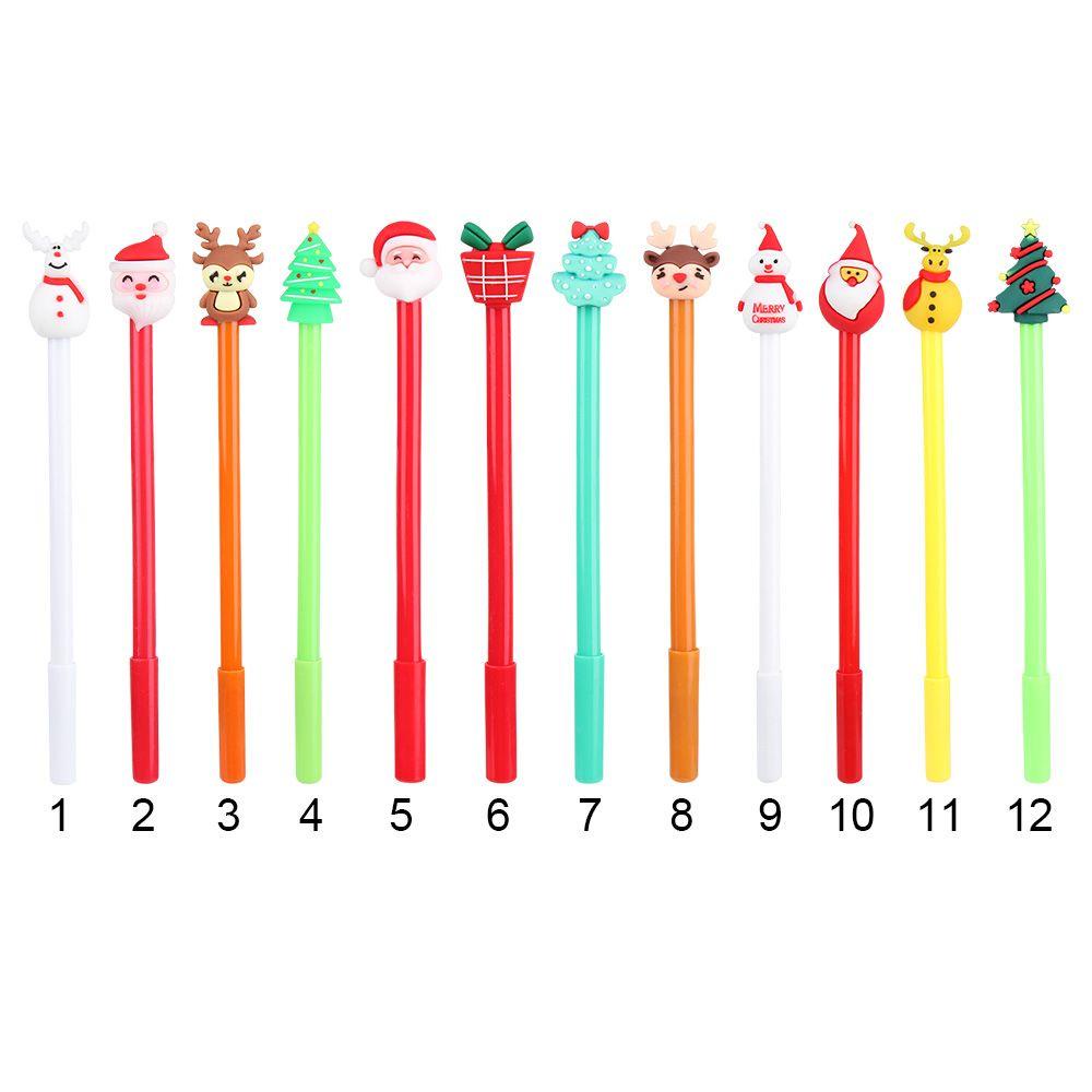 Populer Gel Pen Creative Signature Elk Black Ink Santa Claus Seri Natal