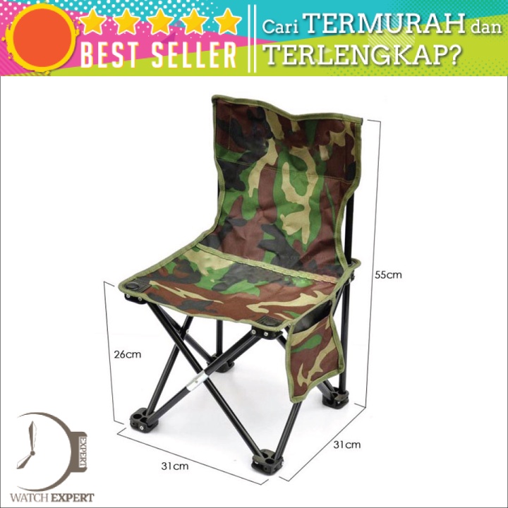 Bisa COD Kursi Mancing Kursi Lipat Kotak Desain Army - TaffSPORT S1017 Army Green