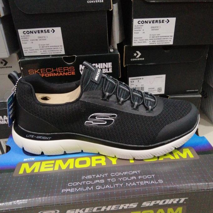 Skechers 232060/Bkw.Skechers Summits Repinski Black White. Sepatu Pria Noveastyle