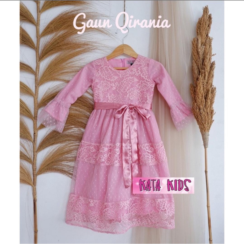 dress kekinian - dress brokat - baju anak 3-12 tahun - gaun anak