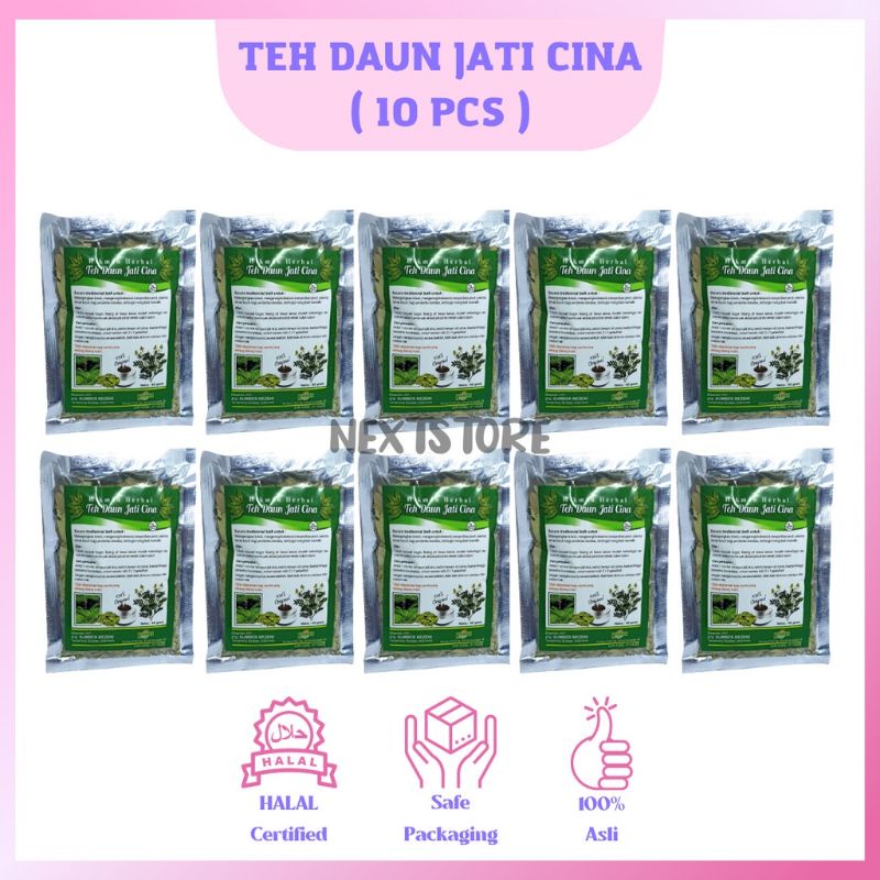 

BISA COD (PAKET 10 PCS GRATIS 1) Teh Peluntur Lemak Daun Jati Cina Hikmah Teh Pelangsing