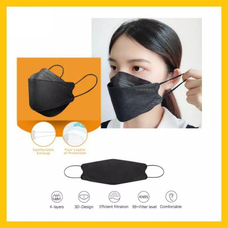 KF94 hitam / masker kf94 hitam / kf 94 hitam / masker hitam kf 94 isi 10pcs / farashop