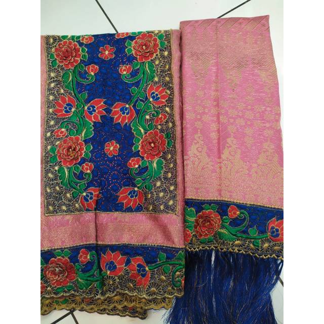 songket mesin Palembang full bordir 086