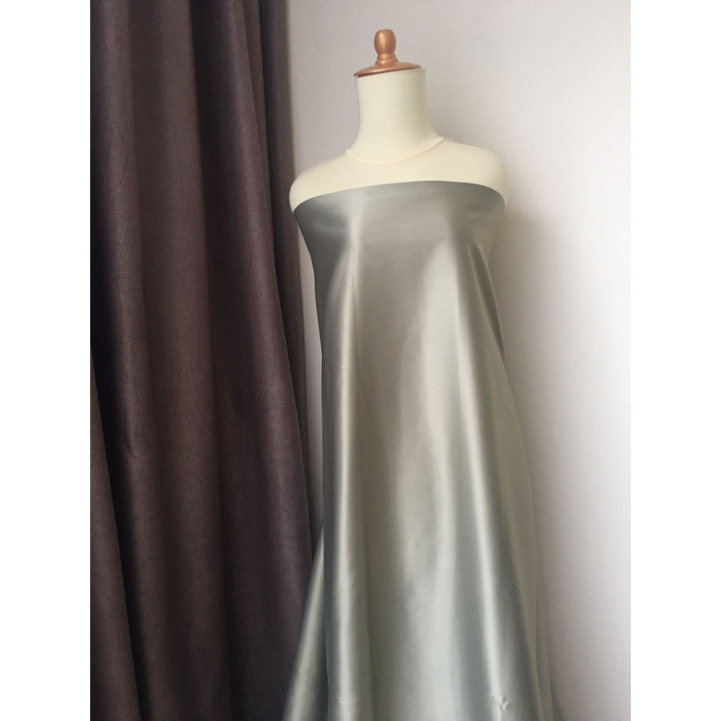 Bahan Kain Satin Velvet Premium Warna Hijau Sage Green Meteran