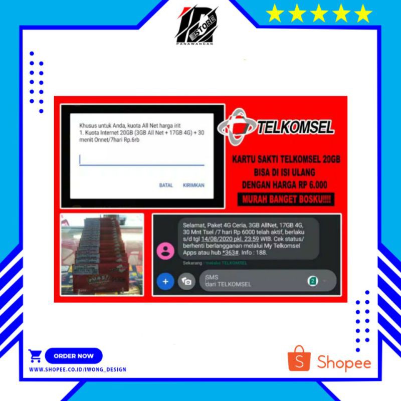 Kartu Sakti Telkomsel 4g Ceria 20gb Rp 6 000 Shopee Indonesia