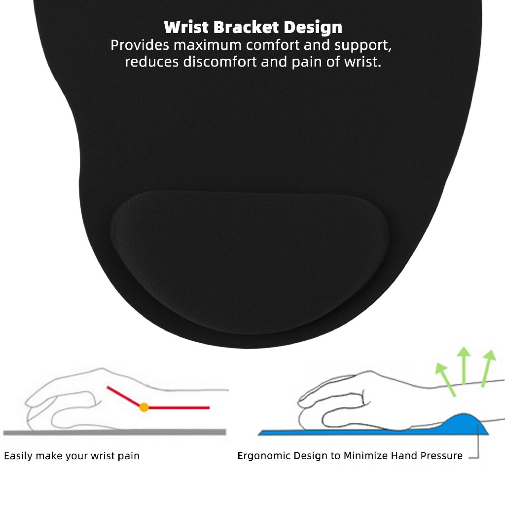 Ergonomic Comfortable Mouse Pad Mat / with Gel Wrist Rest  Mouse Pad / Support Protect Desk Mouse Pad /Non Slip Mice Mat