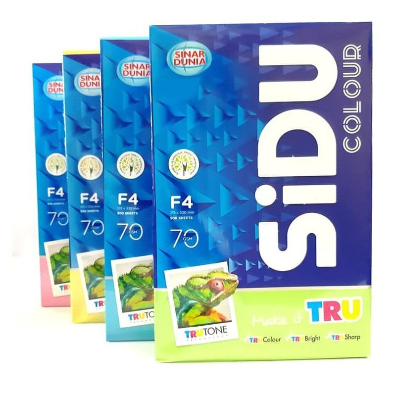 

SIDU Sinar Dunia F4 Kertas HVS Print Fotocopy 70gr COLOR WARNA Paper