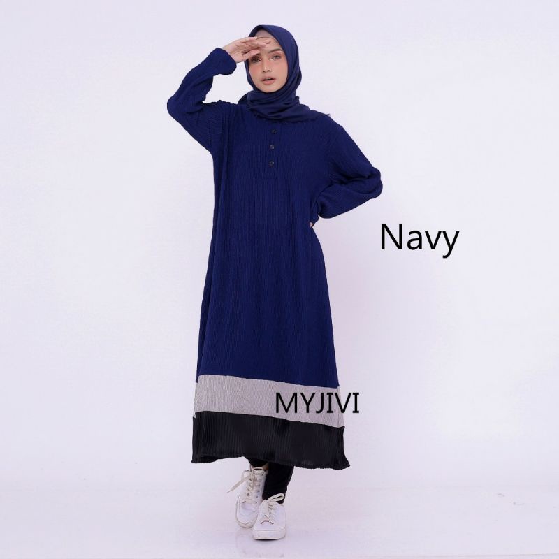 PL//Shafira midi dress by MyJivi warna navy