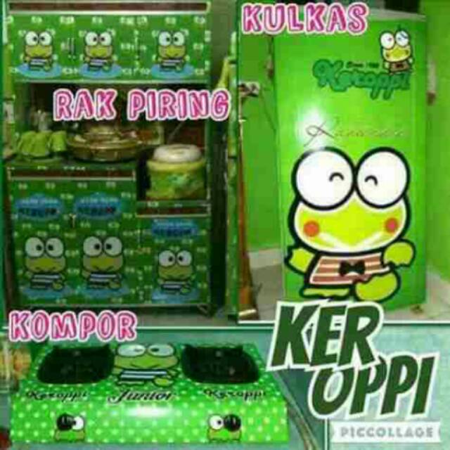 Set stiker kulkas,rak piring dan kompor