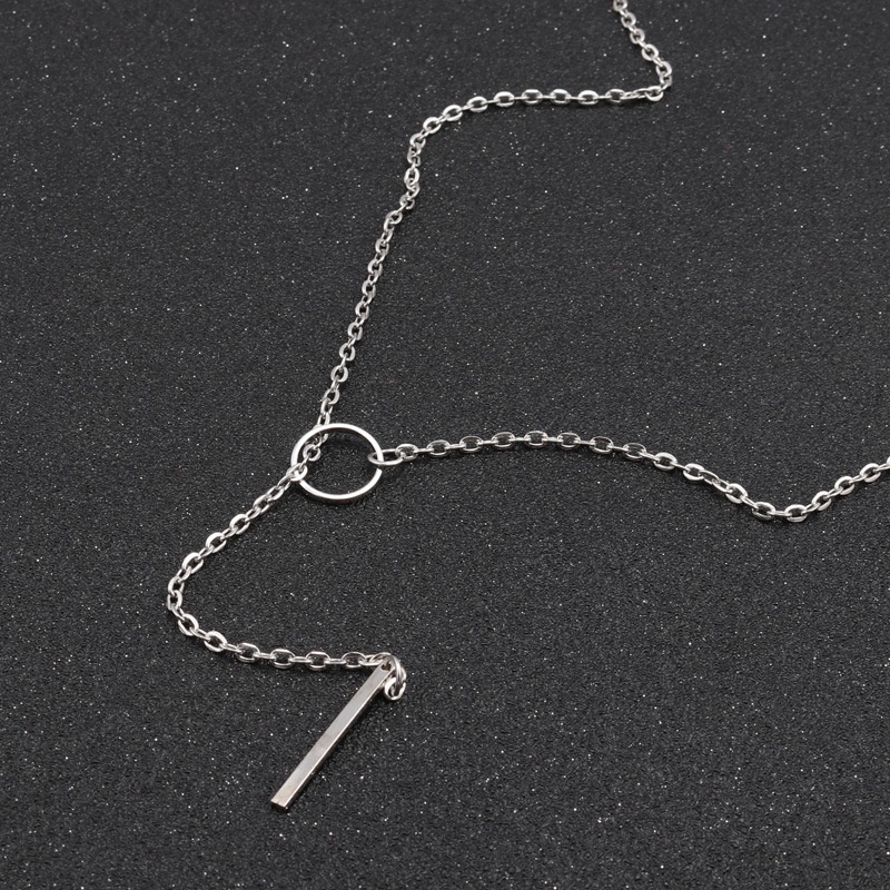 Temperament simple and light luxury metal buckle pendant necklace 210902